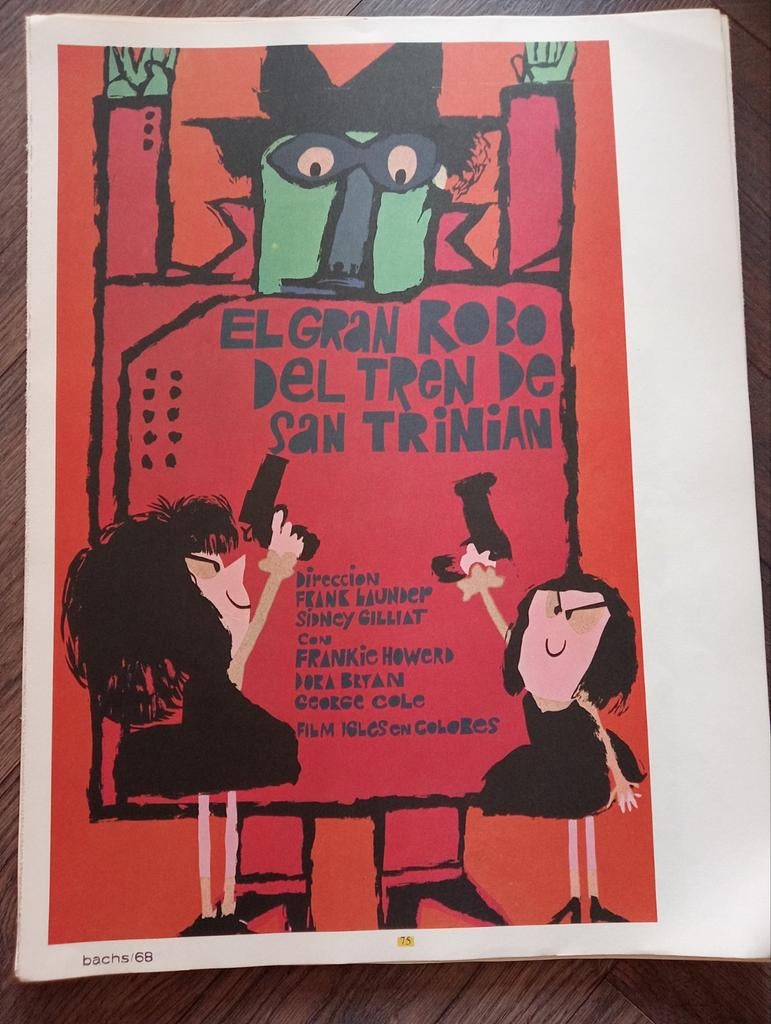 The Great Train Robbery film affiche Cuba 1970, Ophalen of Verzenden, Gebruikt, A1 t/m A3, Film en Tv