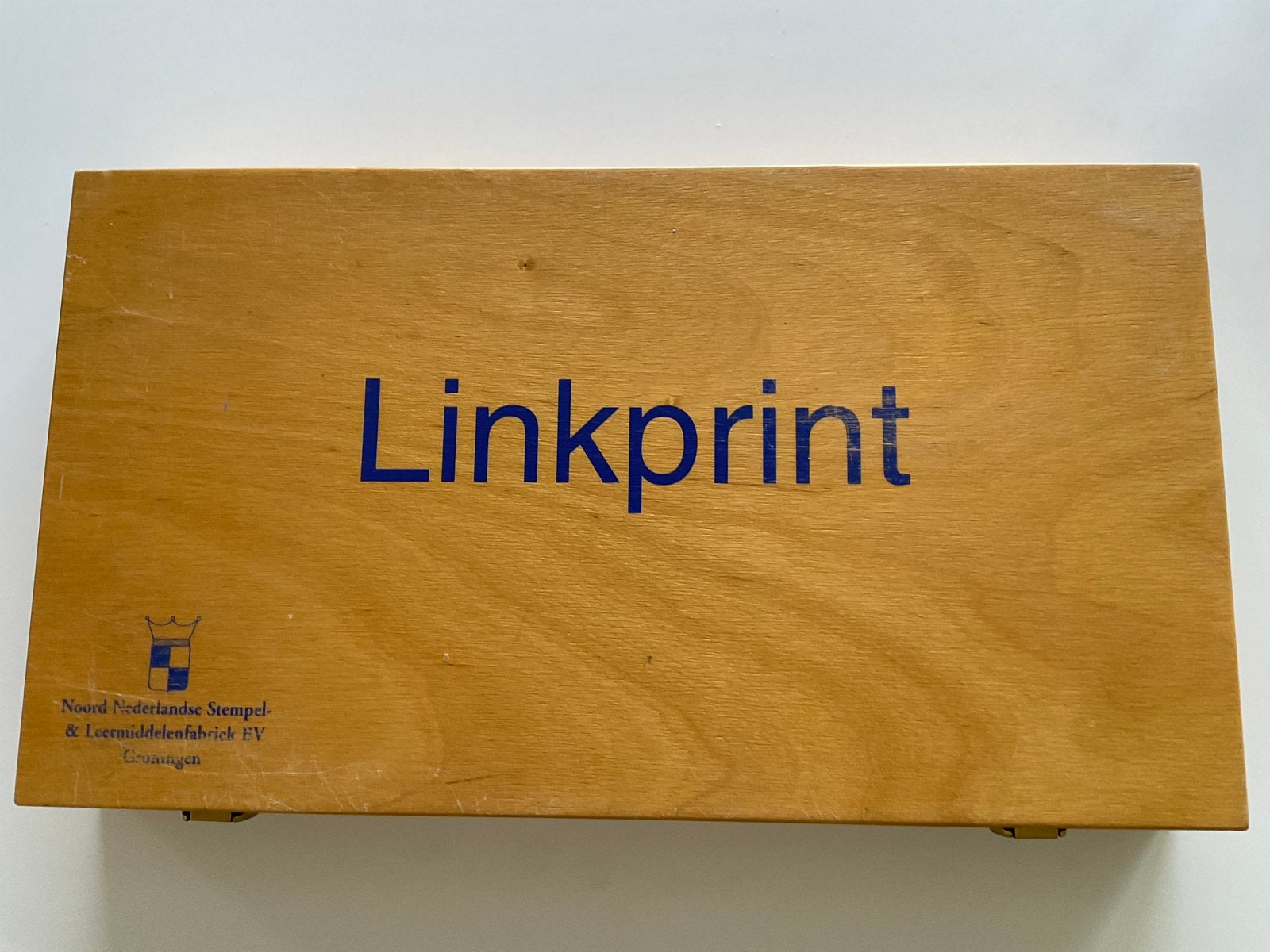 Vintage Linkprint Stempeldoos met Letters en Leestekens, Ophalen of Verzenden, Gebruikt