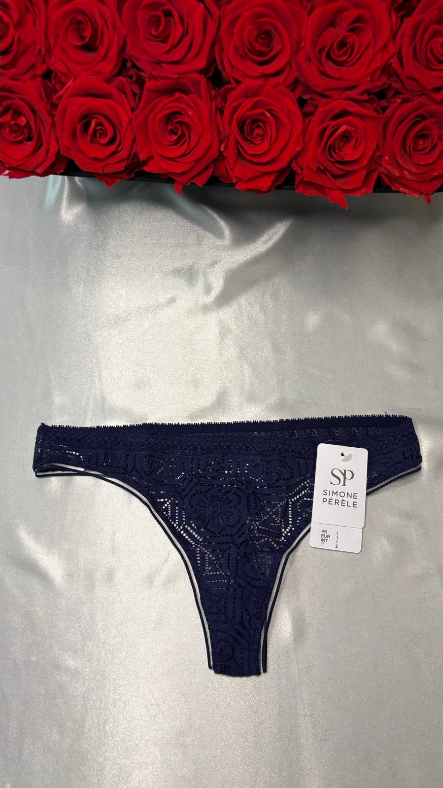 Simone Perele String XS-S, Verzenden, Blauw, String
