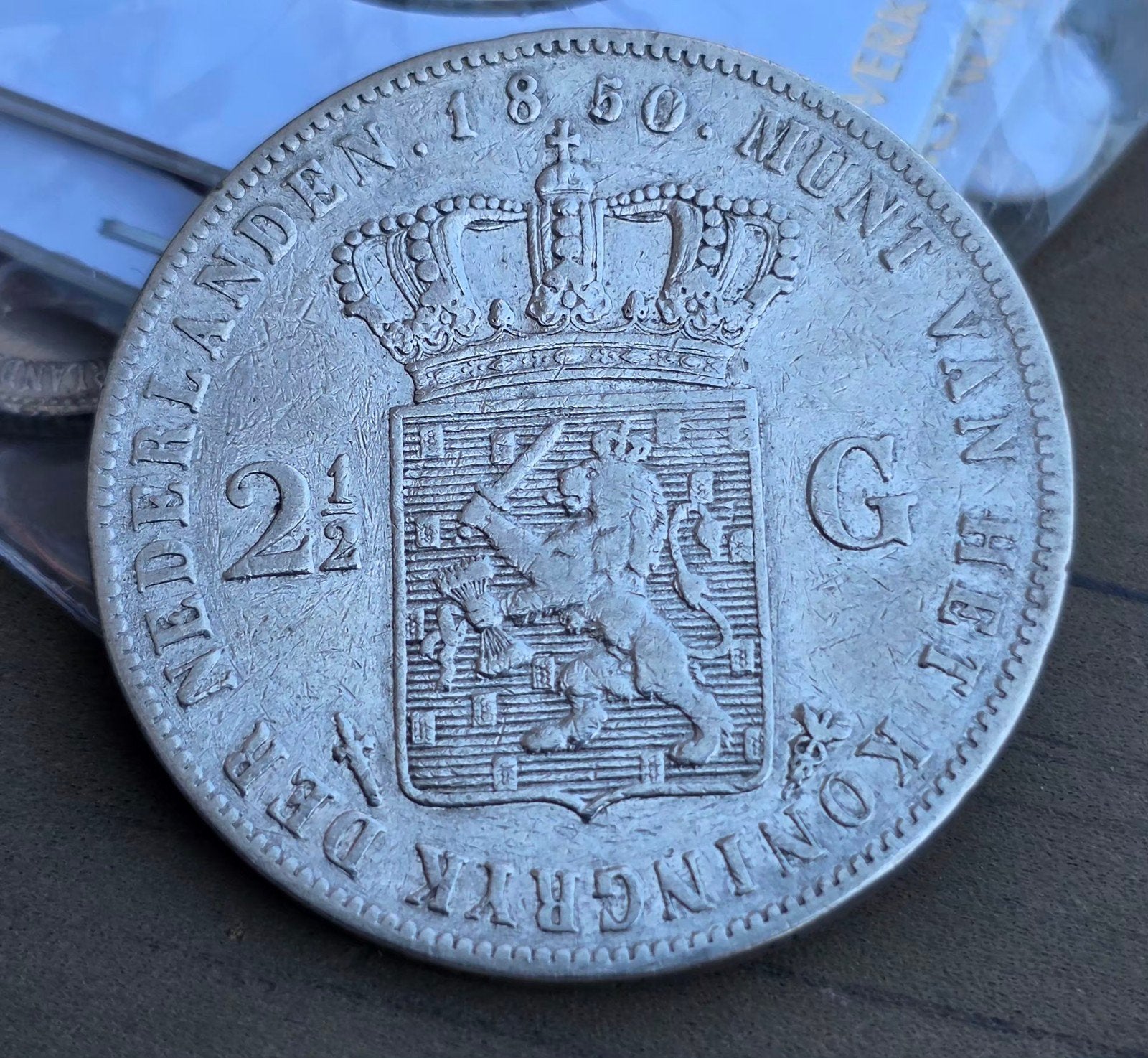 2,5 gulden 1850 Nederland, Koning Willem III, Verzenden, Zilver, Losse munt