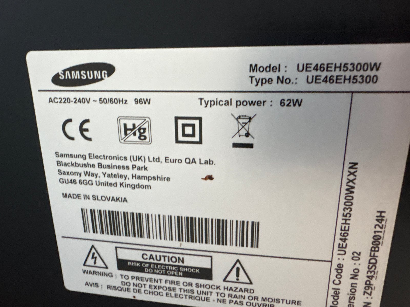 Samsung UE46EH5300 46 inch Full HD Smart TV, Ophalen, 50 Hz, Samsung, 100 cm of meer