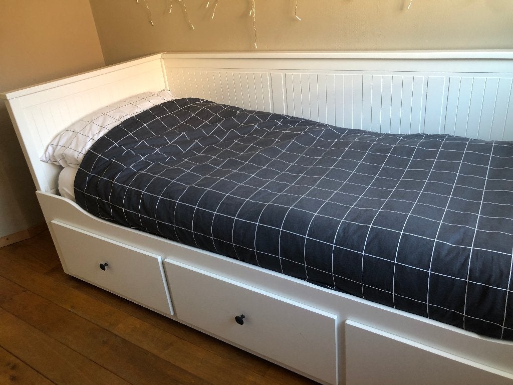 Ikea Hemnes bedbank met 3 opberglades, Ophalen, Gebruikt, Wit, Tweepersoons