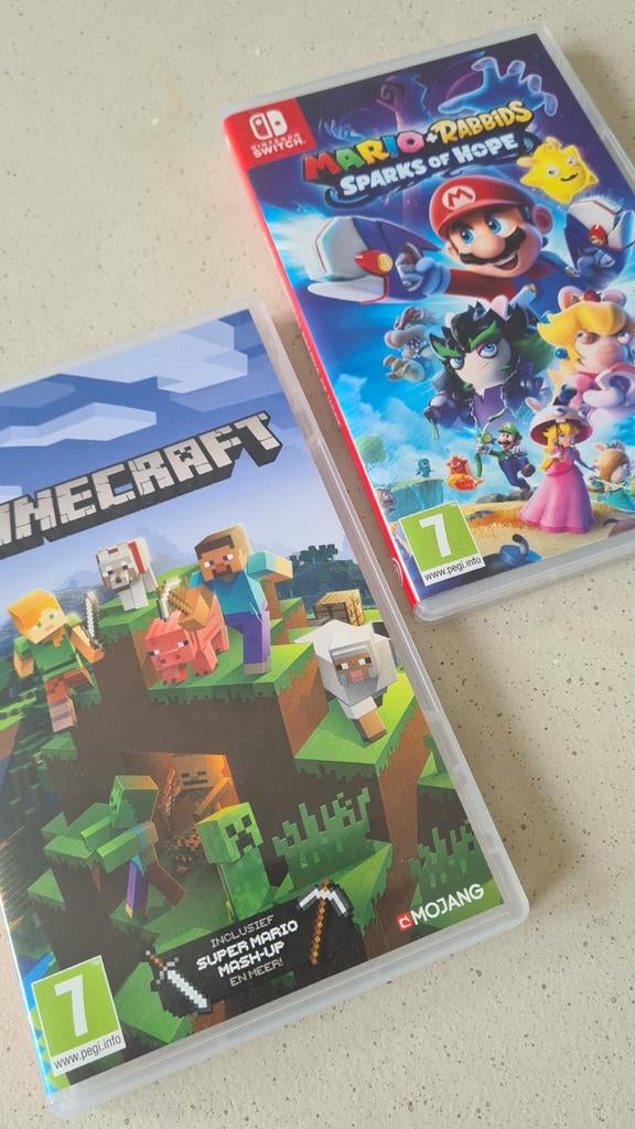Nintendo Switch: Minecraft & Mario + Rabbids Sparks of Hope, 1 speler, Ophalen of Verzenden, Zo goed als nieuw, Eén computer