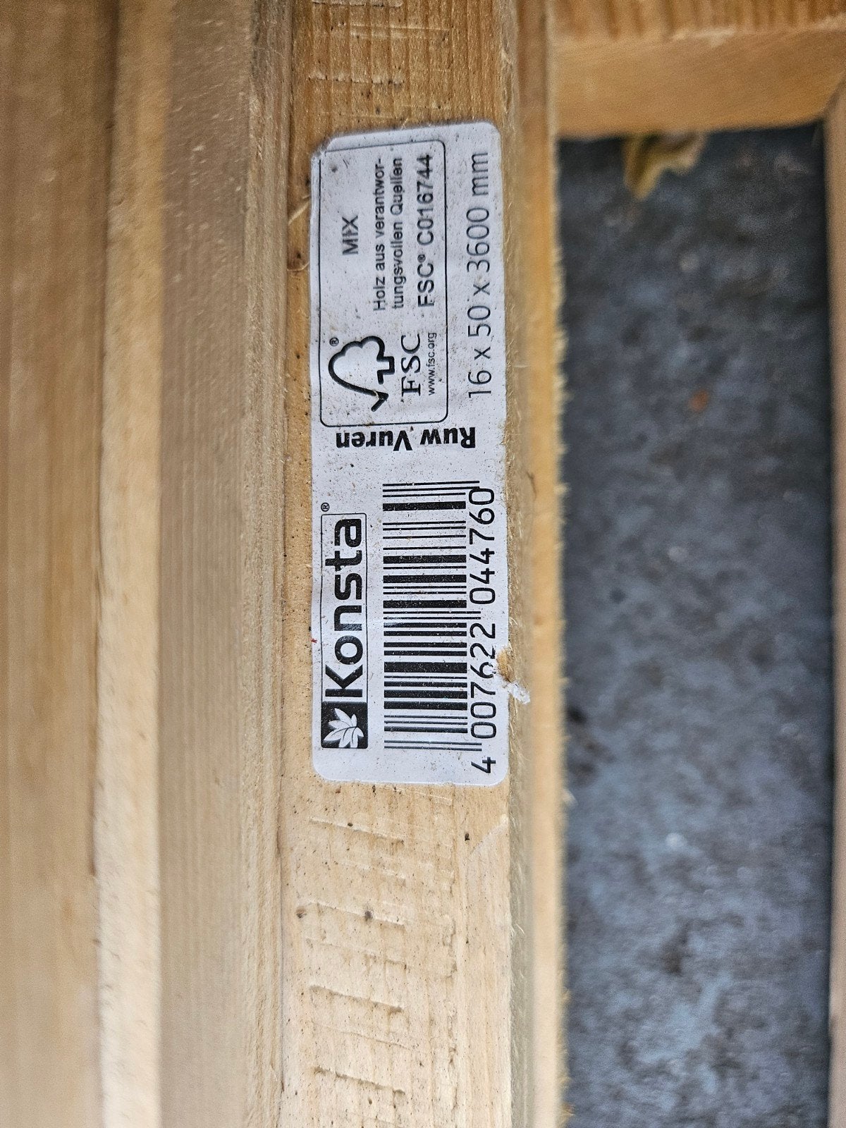 Konsta Houten Latten 16x50mm, 360cm lang (Vuren), Ophalen, Minder dan 25 mm, Nieuw, Plank