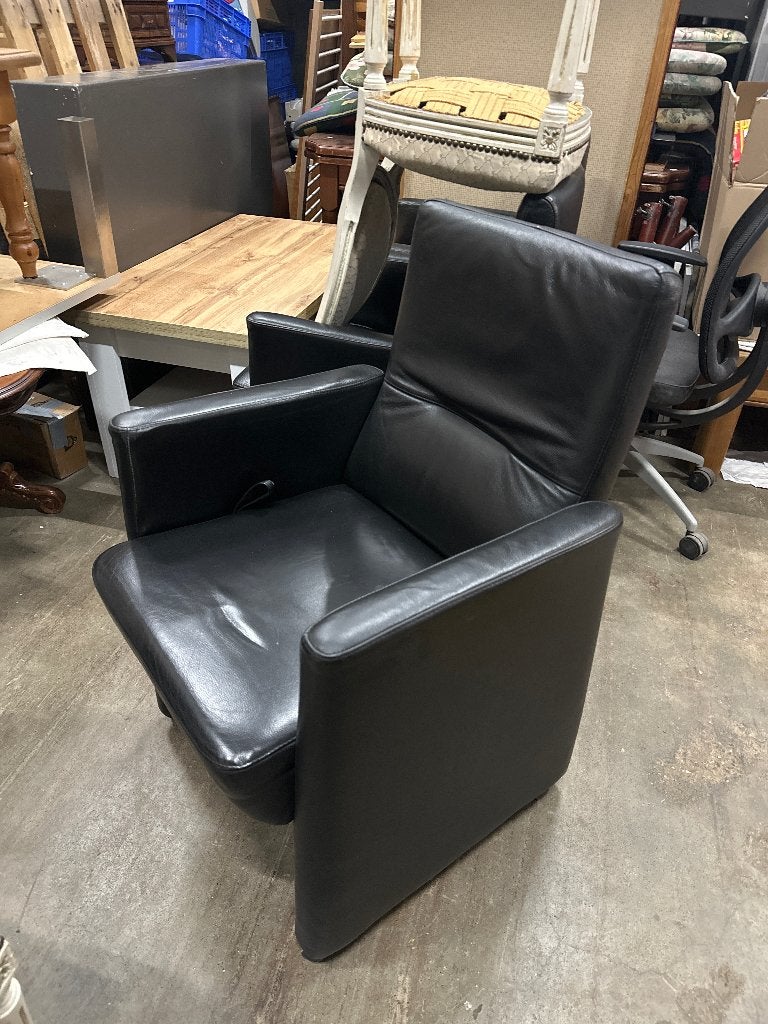 6 zwarte eetkamer stoelen WD-028, Ophalen, Zwart, Leer, Zo goed als nieuw