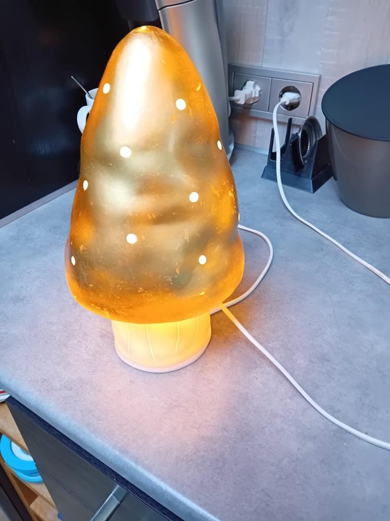 Heico paddestoel lamp efteling kabouter goud sfeer lamp, Ophalen of Verzenden, Minder dan 50 cm