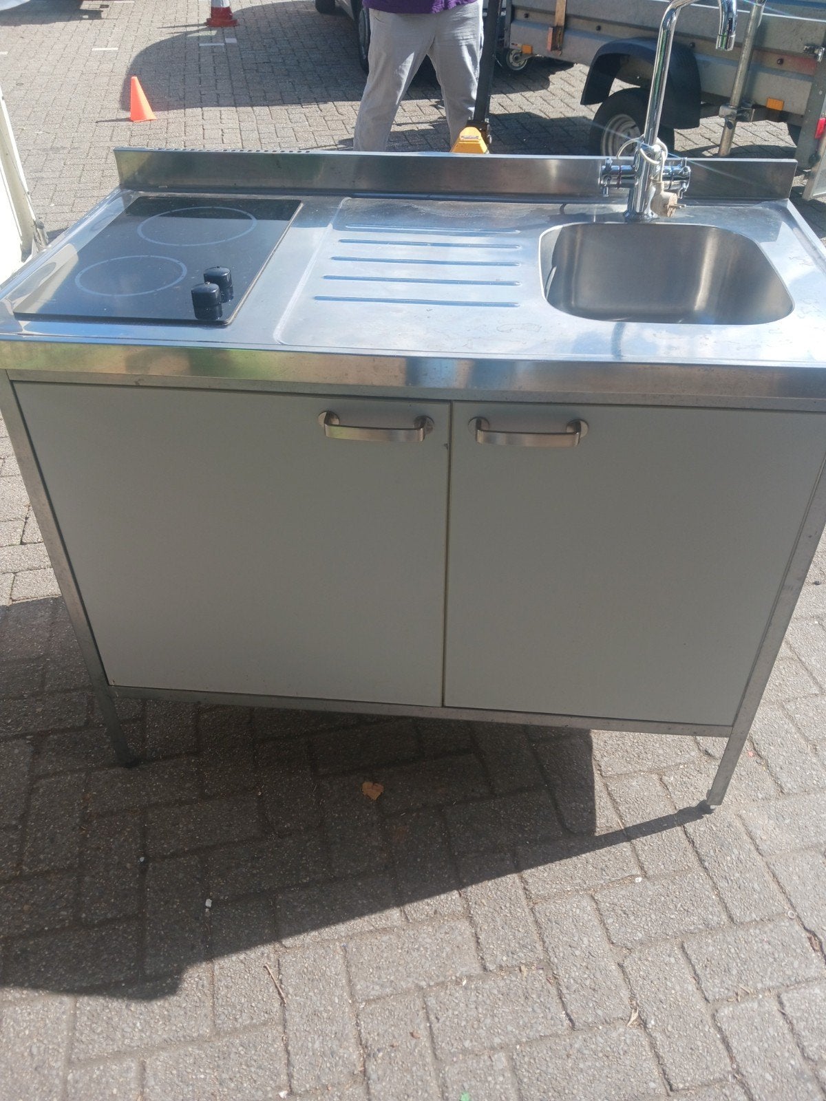 keuken tuin bouw buiten met koelkast en kookplaat keramis, Ophalen of Verzenden, Gebruikt, 50 tot 100 cm, Minder dan 100 cm