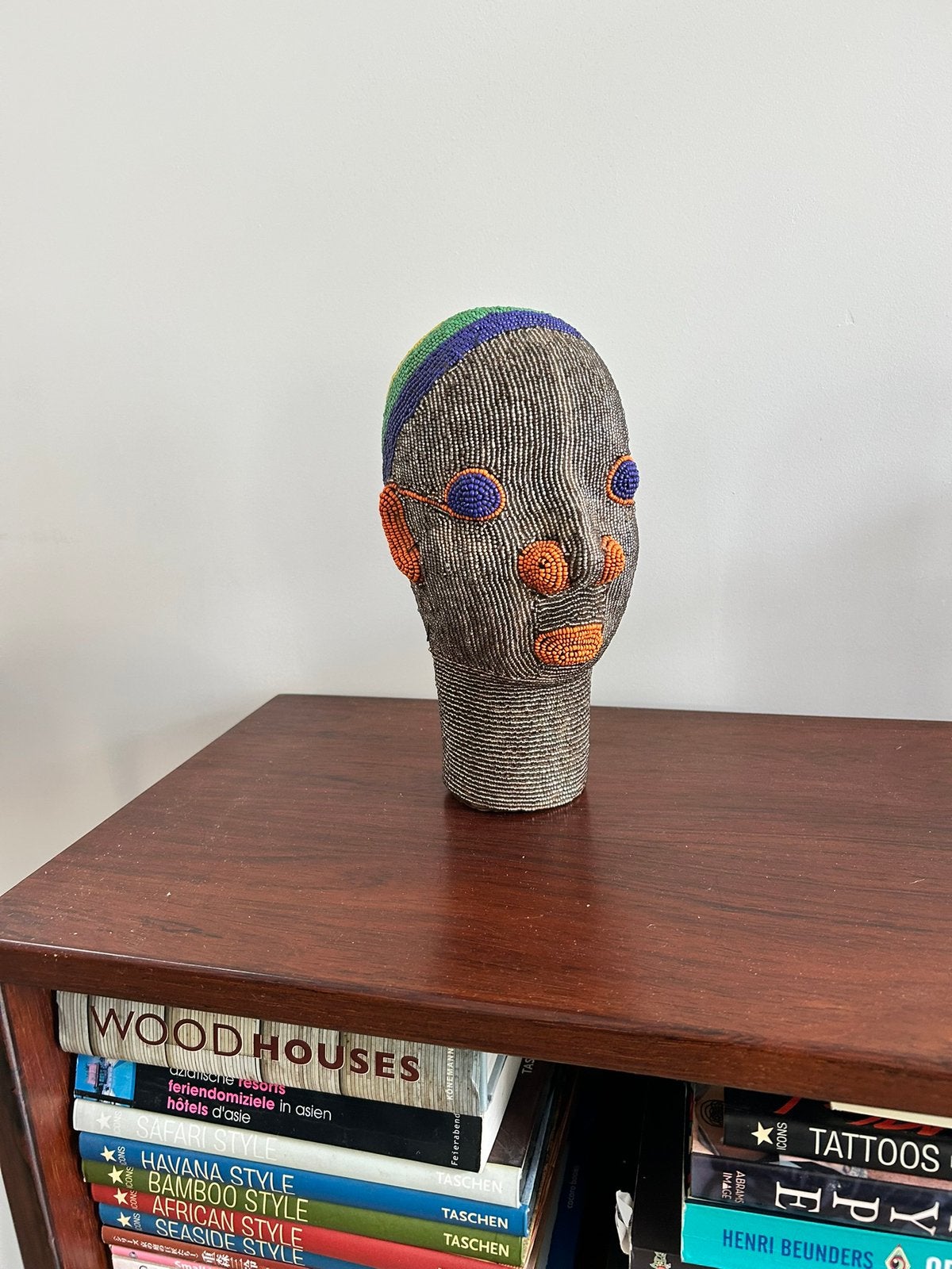 Bamileke Etnische Kralenhoofd Kameroen, Antiek en Kunst, Ophalen of Verzenden