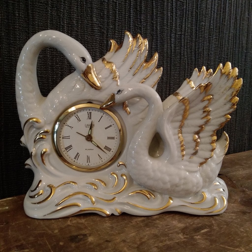 Vintage zwanen klokje. Made in Japan. Regency style, Verzenden