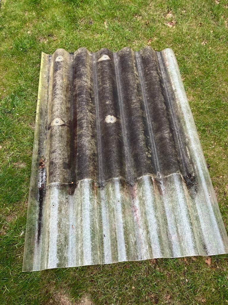 4 gebruikte dakplaten 1,10m x 1,59m, Ophalen, Kunststof, 5 tot 10 m², Zo goed als nieuw