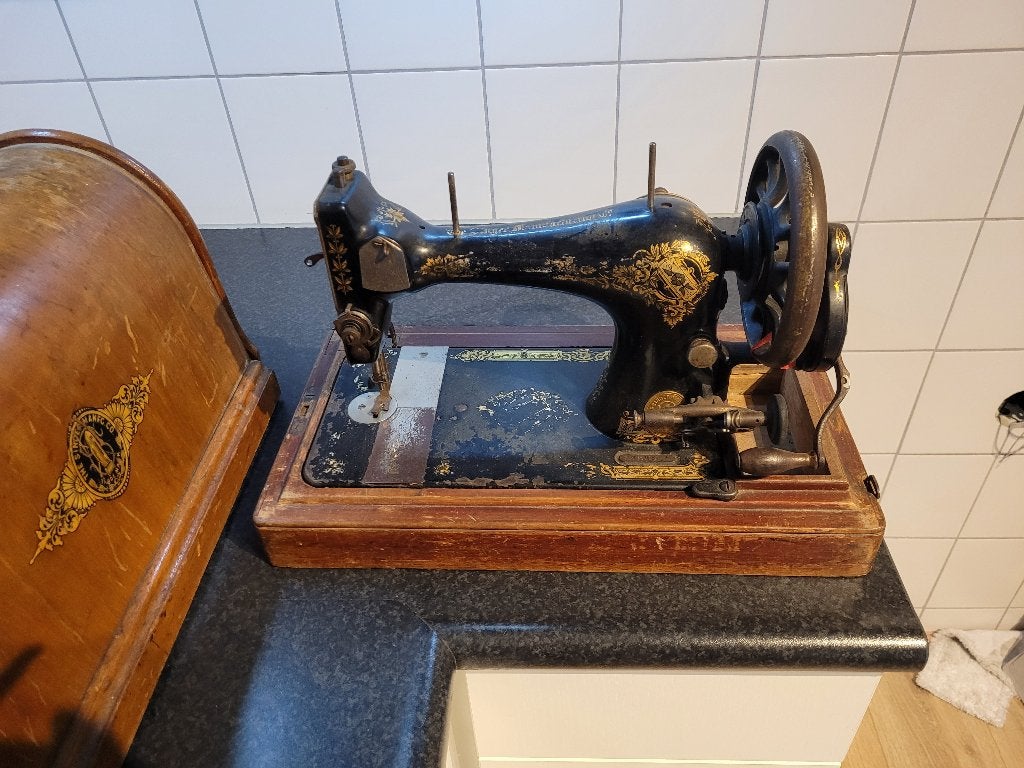 antieke Singer handnaaimachine, Ophalen of Verzenden