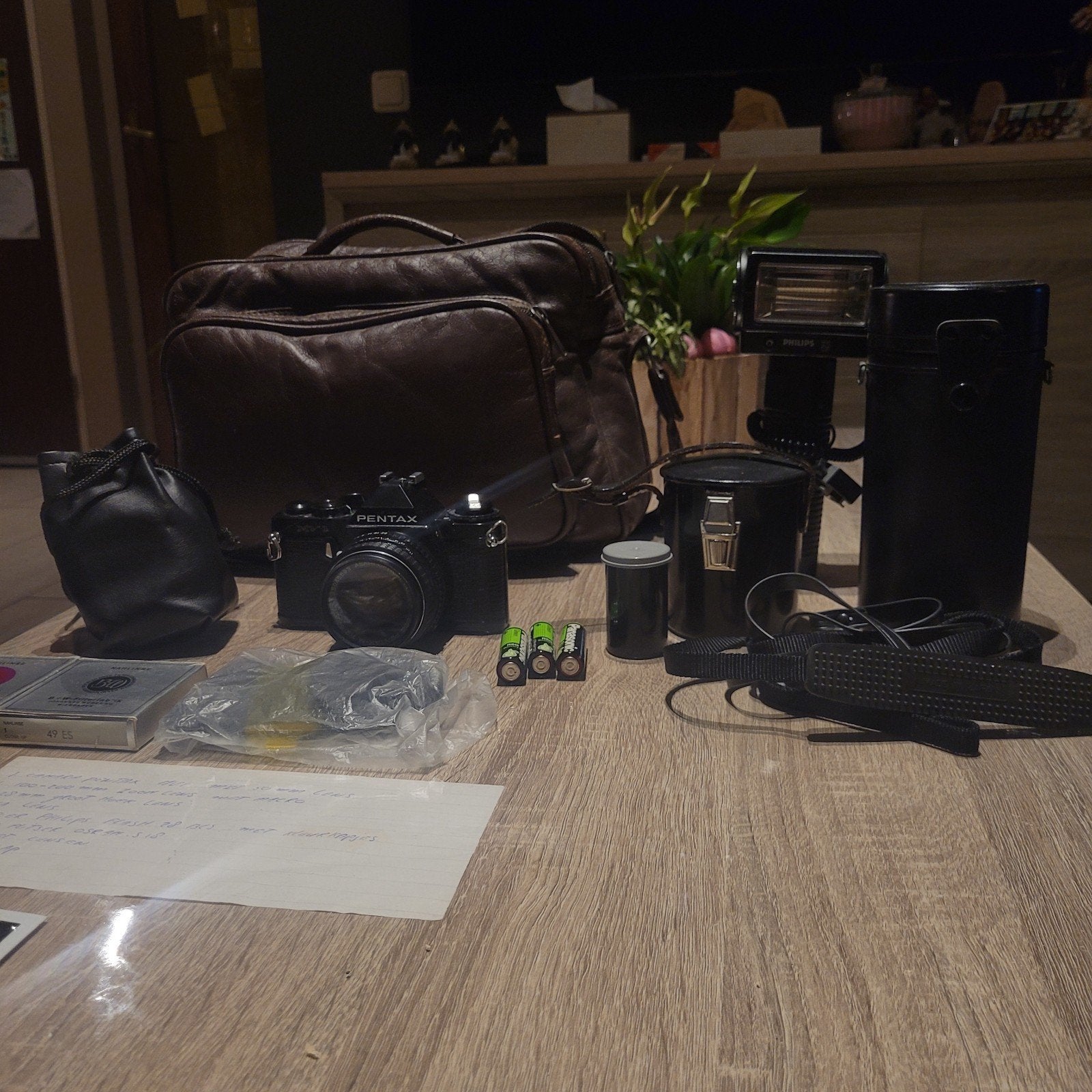Vintage Pentax camera set met diverse accessoires, Ophalen of Verzenden, Gebruikt, Spiegelreflex, Pentax