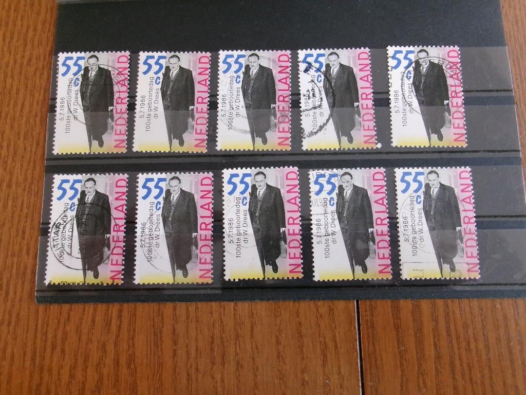 1986 - 10 x drees (929b), Postzegels en Munten, Postzegels | Nederland, Verzenden, Gestempeld