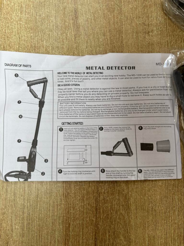 Nieuwe Metaaldetector MD-1008 - Perfect voor beginners!, Hobby en Vrije tijd, Metaaldetectors, Overige merken, Verzenden, Zo goed als nieuw