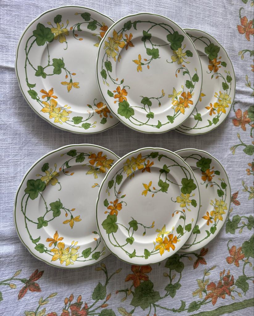 Villeroy & Boch Geranium Borden 21 cm - Set van 6, Ophalen of Verzenden, Zo goed als nieuw, Bord(en), Overige stijlen