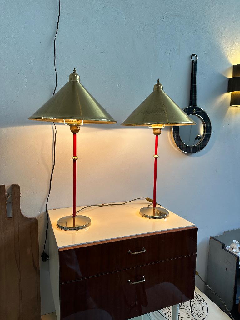 Vintage design tafellampen, messing schemerlamp, Ophalen