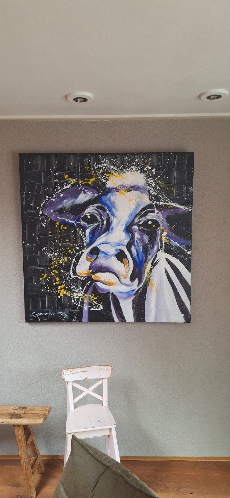 mooi handgeschilderd schilderij, Ophalen