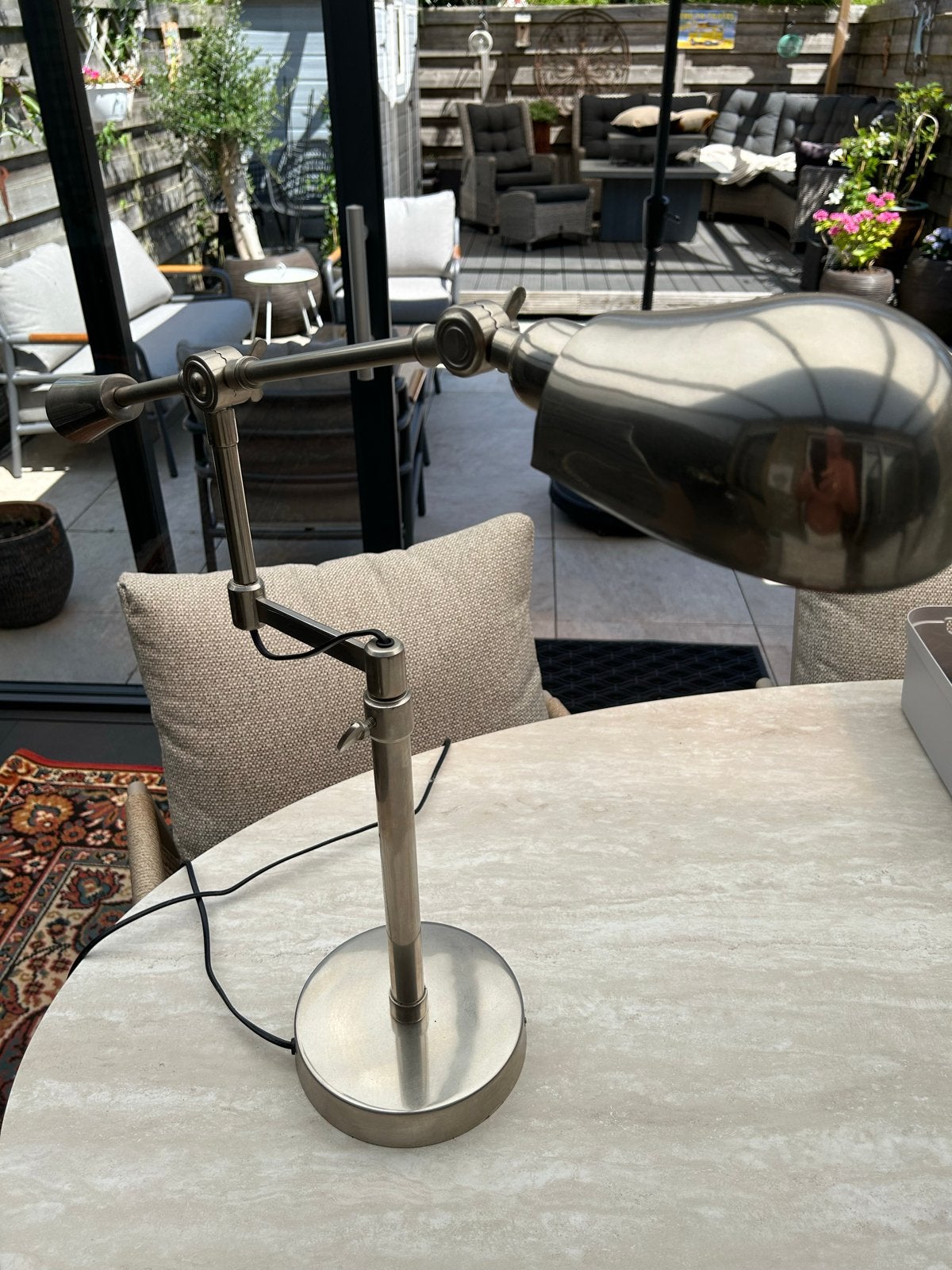 Riviera Maison New York tafel of bureaulamp., Bureaulamp, Riviera Maison, Zilver, Gebruikt
