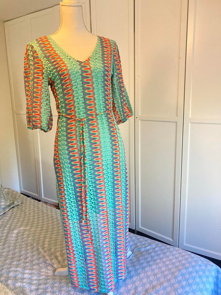 Freebird turquoise zomerjurk maat xs, Blauw, Ophalen of Verzenden, Zo goed als nieuw, Maat 34 (XS) of kleiner