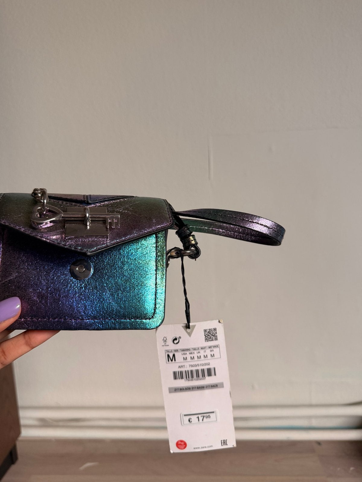 Gloednieuwe Zara mini tasje iriserend, Ophalen of Verzenden, Nieuw, Overige kleuren, Avondtasje