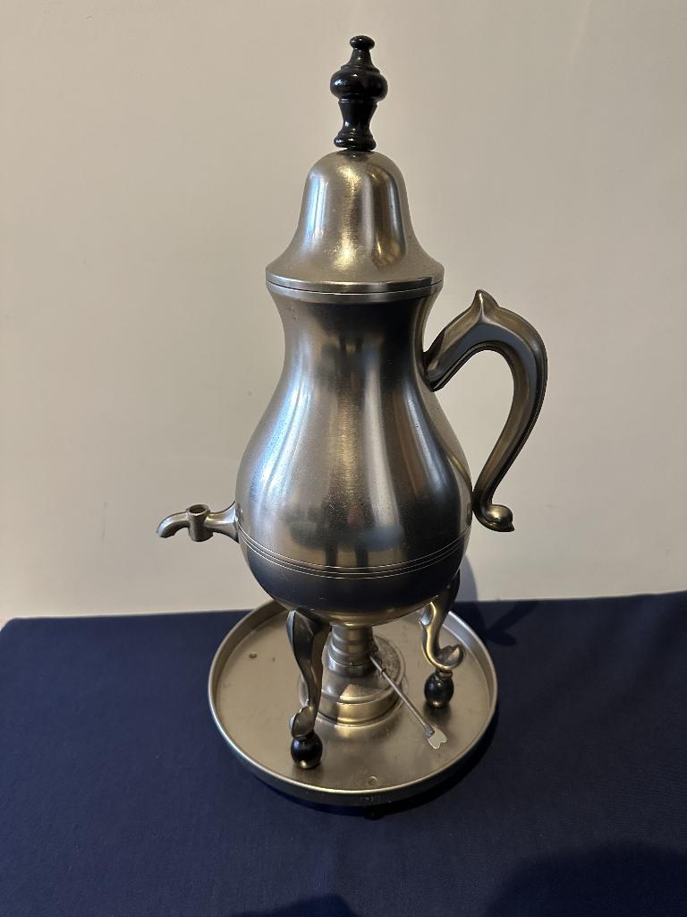 Tinnen koffie kan met oliebrander en plaat, Overige merken, Europa, Ophalen of Verzenden, Zo goed als nieuw