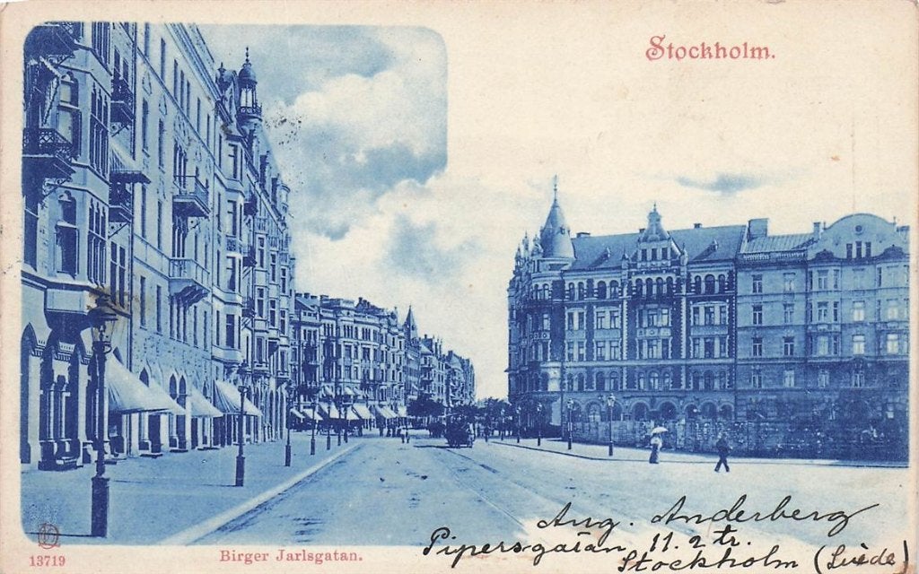 702-459-027 Stockholm Birger Jarlsgatan, Verzenden, Voor 1920, Overig Europa