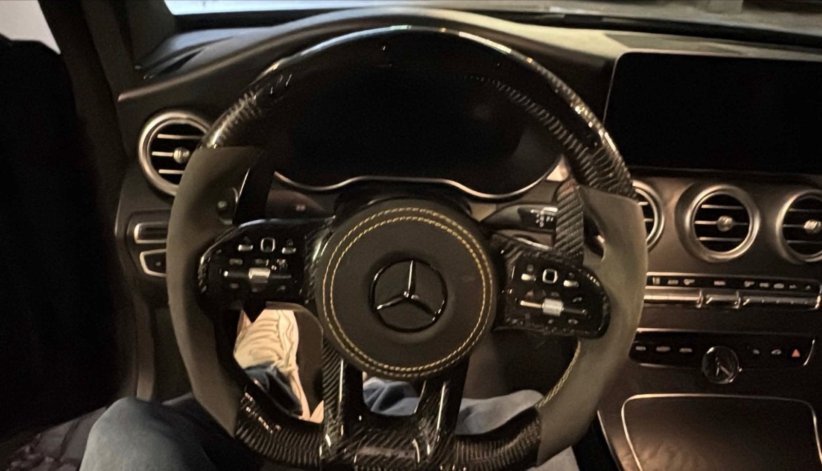 Mercedes A/C Klasse Carbon Stuur met Flippers en Alcantara, Auto-onderdelen, Besturing, Mercedes-Benz, Gebruikt, Ophalen of Verzenden