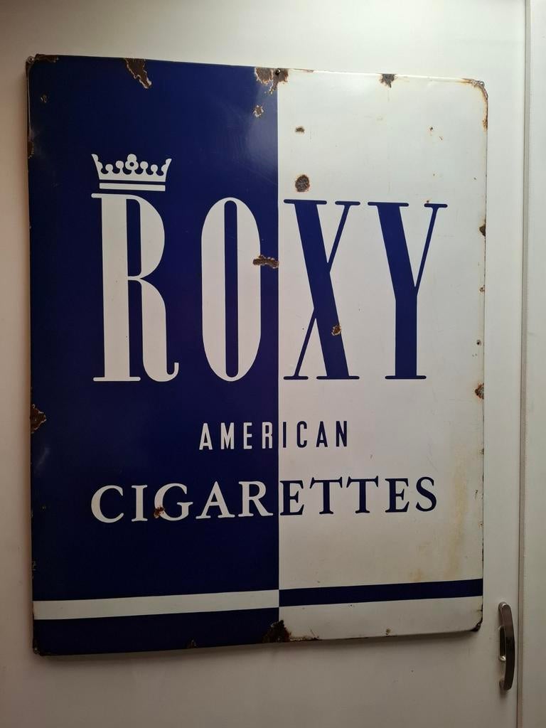 Emaille reclame bord ROXY CIGARETTES TABAK HORECA CAFÉ BAR, Ophalen