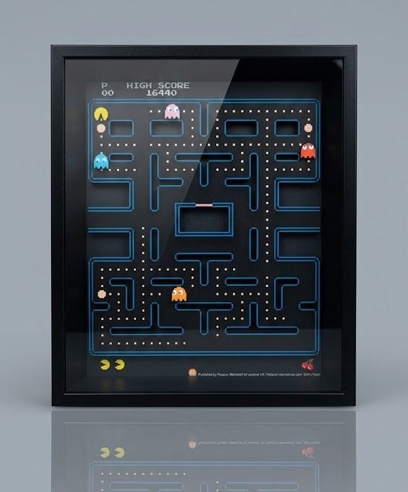 Partij Ingelijste 3D-wanddecoratie van Pacman, NHP International, Nieuw, Ophalen of Verzenden, Info@nhp-international.com