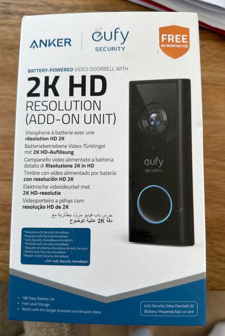 Te koop Eufy by Anker 2K deurbel camera, Ophalen of Verzenden, Ingebouwde camera, Gebruikt
