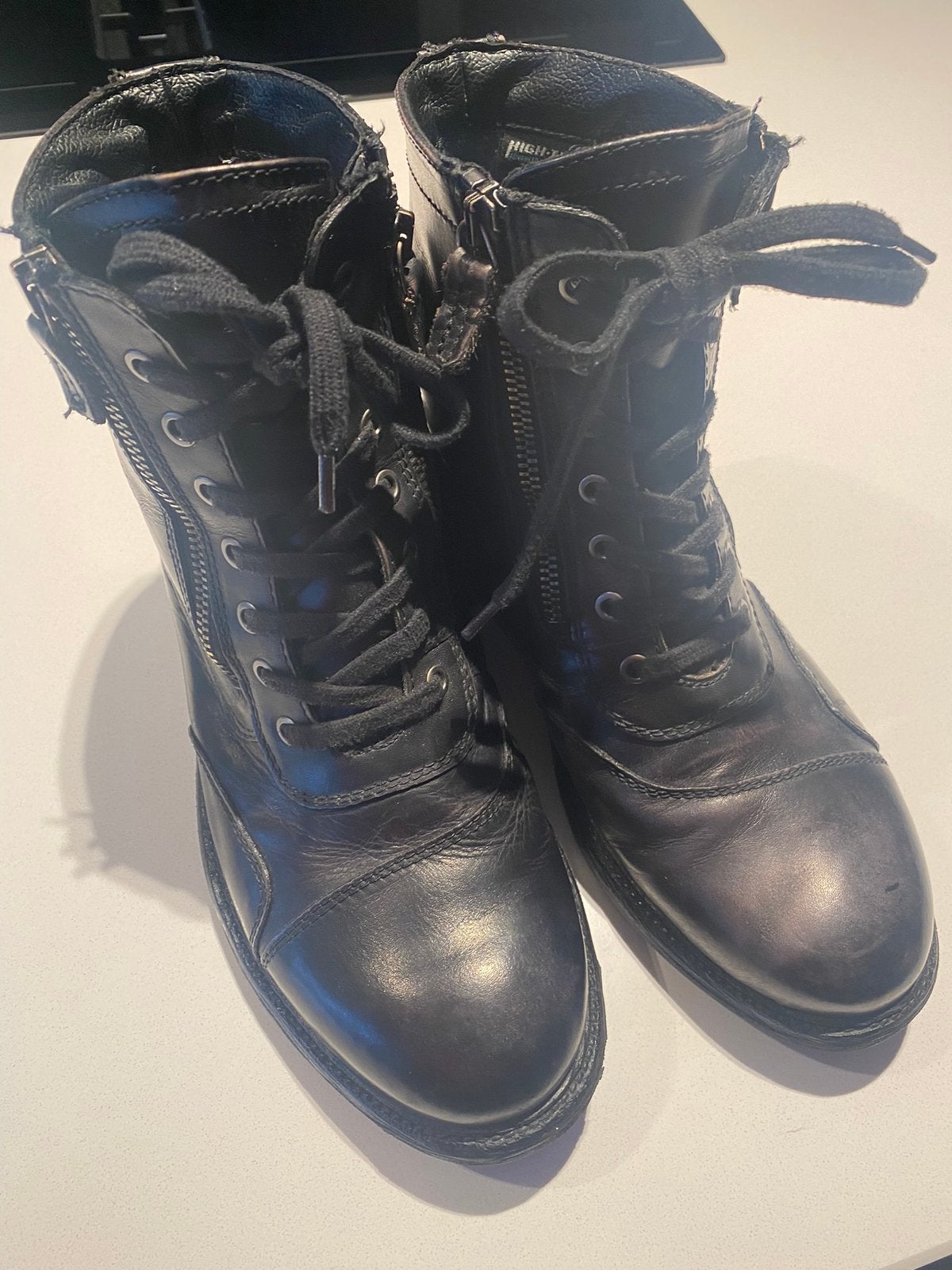 Falco Aviator Urban Lederen motorlaarzen zwart maat 41, Motoren, Ophalen of Verzenden, Tweedehands, Laarzen