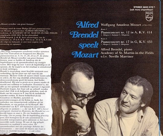 Alfred Brendel speelt Mozart - Pianoconcerten KV 414 + 453, Cd's en Dvd's, Vinyl | Klassiek, Ophalen, Gebruikt, Overige formaten