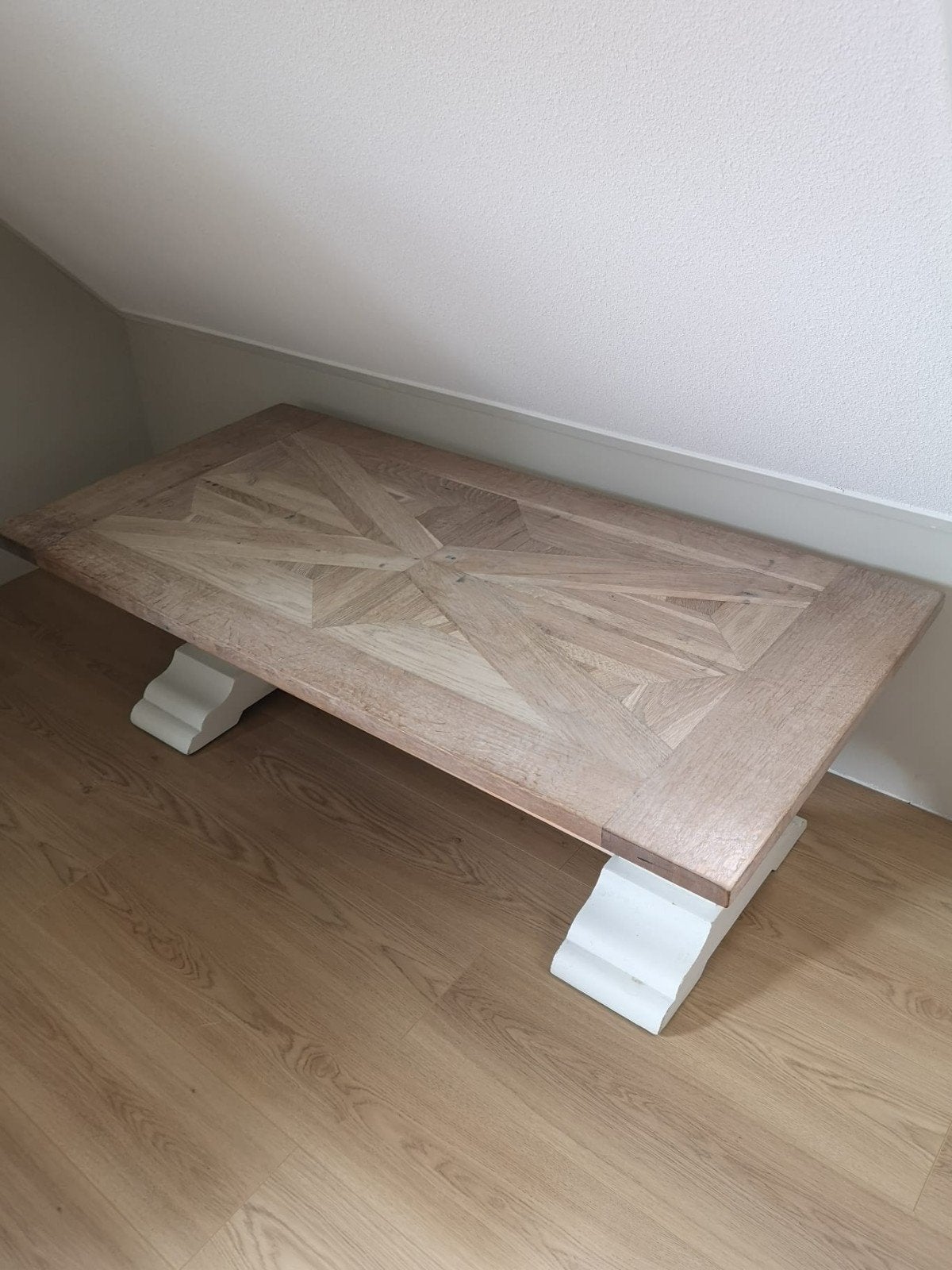 Eiken salontafel 140x70x45, Ophalen, Zo goed als nieuw, Rechthoekig, 50 tot 100 cm