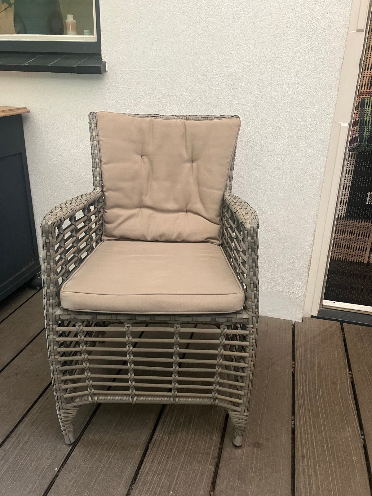 4 Hartman Wicker Tuinstoelen met Kussens, Tuin en Terras, Tuinstoelen, Ophalen, Zo goed als nieuw, Kunststof