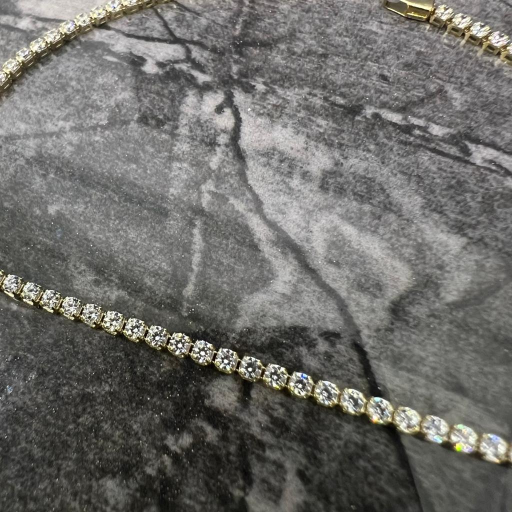 14 karaat gouden armband tennisarmband prachtig model, Ophalen of Verzenden, Zo goed als nieuw, Goud