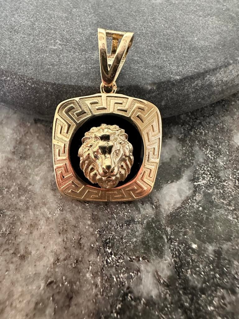 14k Gouden Leeuwkop Hanger - Uniek Design, Ophalen of Verzenden, Zo goed als nieuw, Goud, Dier