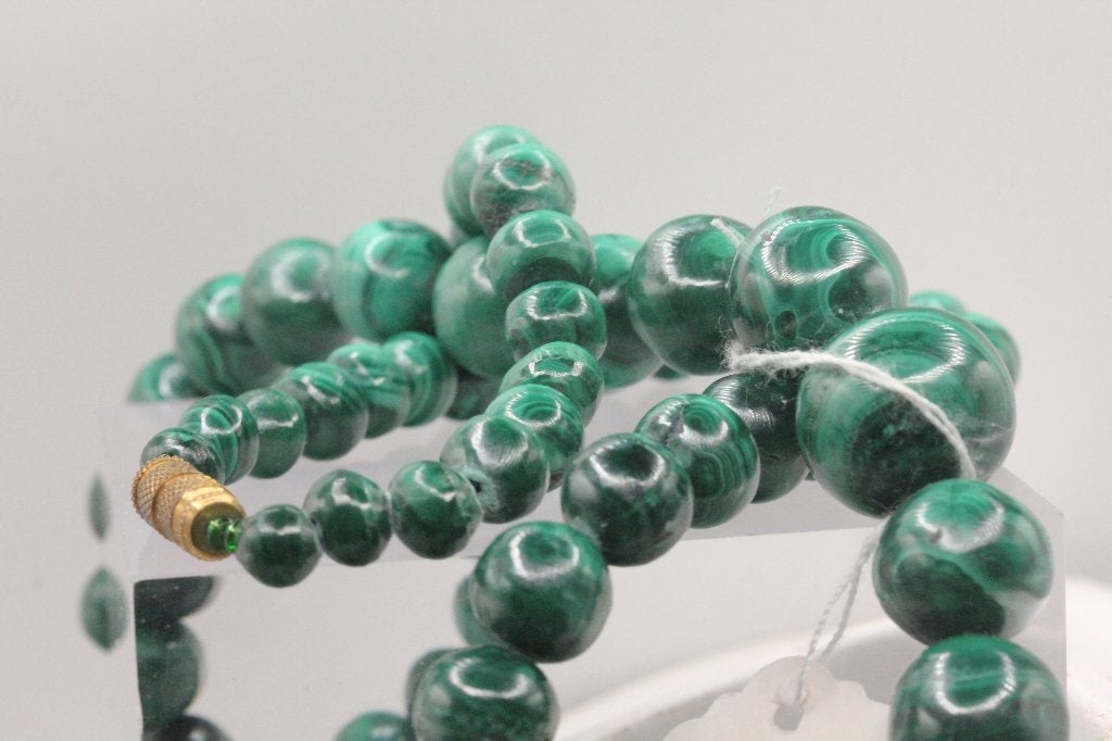 malachiet ketting  vintage, Ophalen of Verzenden, Zo goed als nieuw, Steen of Mineraal, Met edelsteen