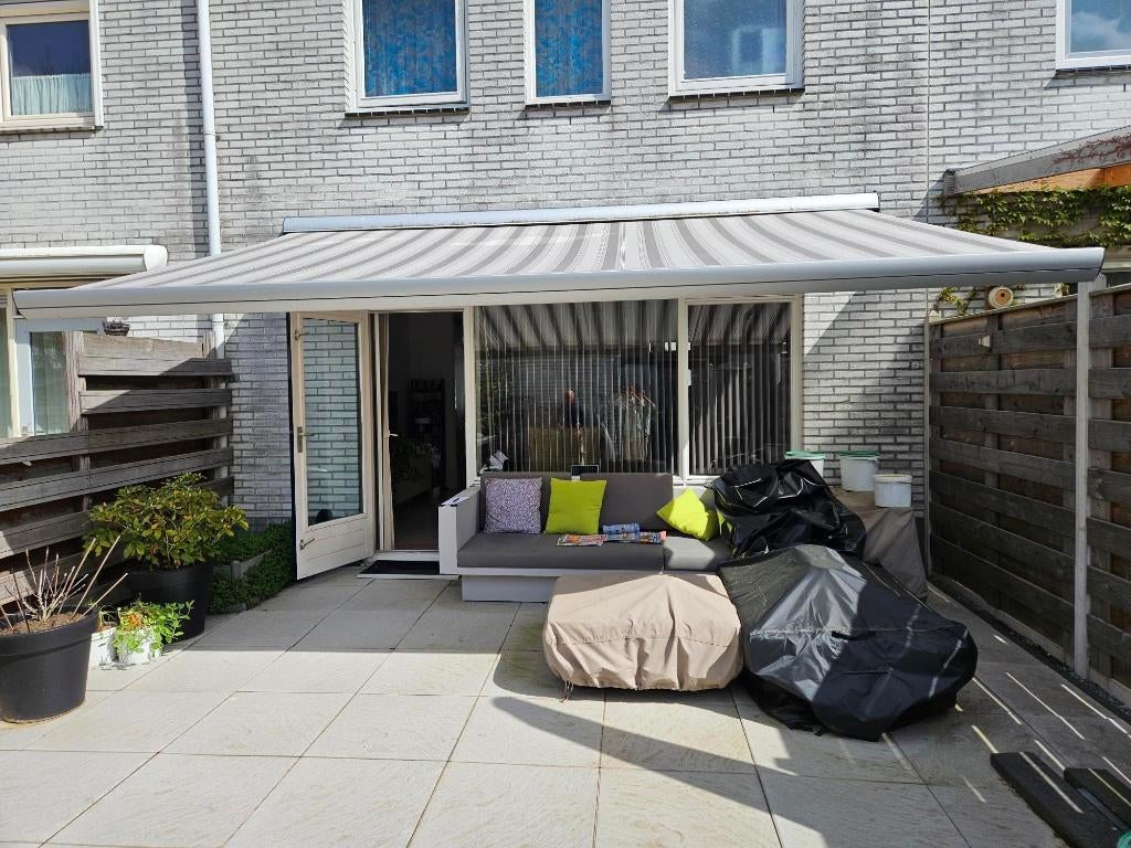 zonnescherm ong. 500x300, Tuin en Terras, Zonneschermen, Ophalen, Gebruikt, 450 cm of meer, Elektrisch