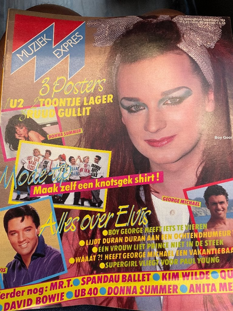 Muziek Expres december 1984 U2 / Ruud Gullit poster, Ophalen of Verzenden, 1980 tot heden, Tijdschrift