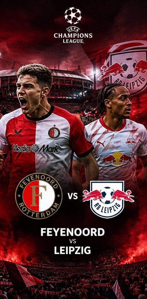 Feyenoord v Leipzig 2x vak G, Twee personen