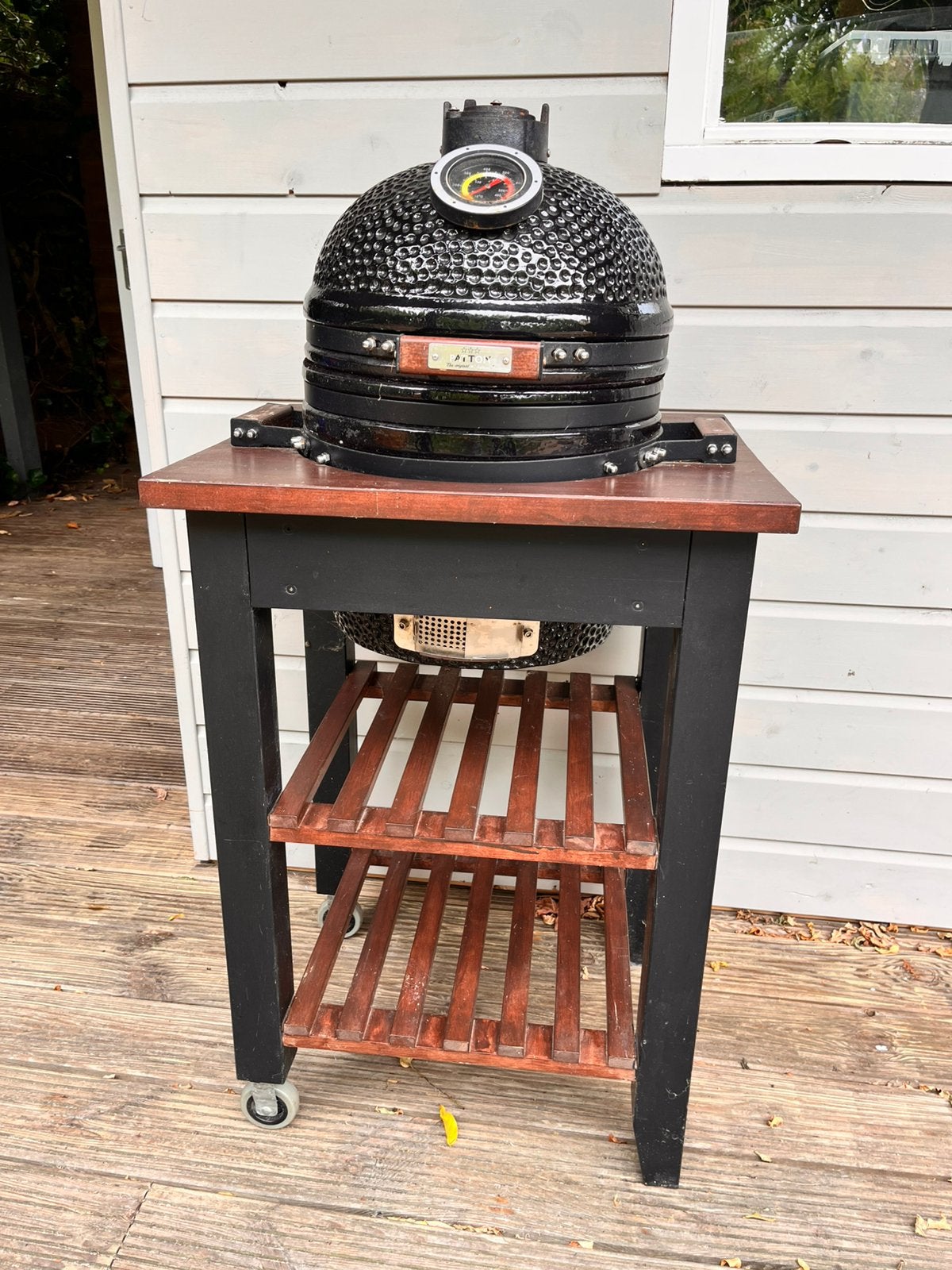 Patton Kamado Grill Premium 15" black - In handige tafel, Ophalen, Gebruikt, Met accessoires