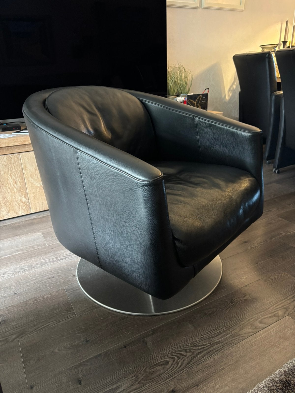 Natuzzi Lio lederen fauteuil, Huis en Inrichting, Ophalen, Zo goed als nieuw, 50 tot 75 cm, Leer
