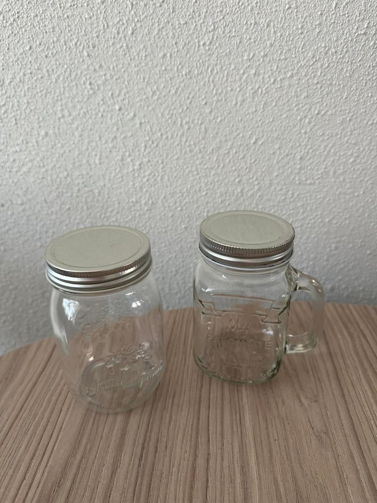 Glazen potjes, Ophalen, Zo goed als nieuw, Glas, Pot, Bus of Blik
