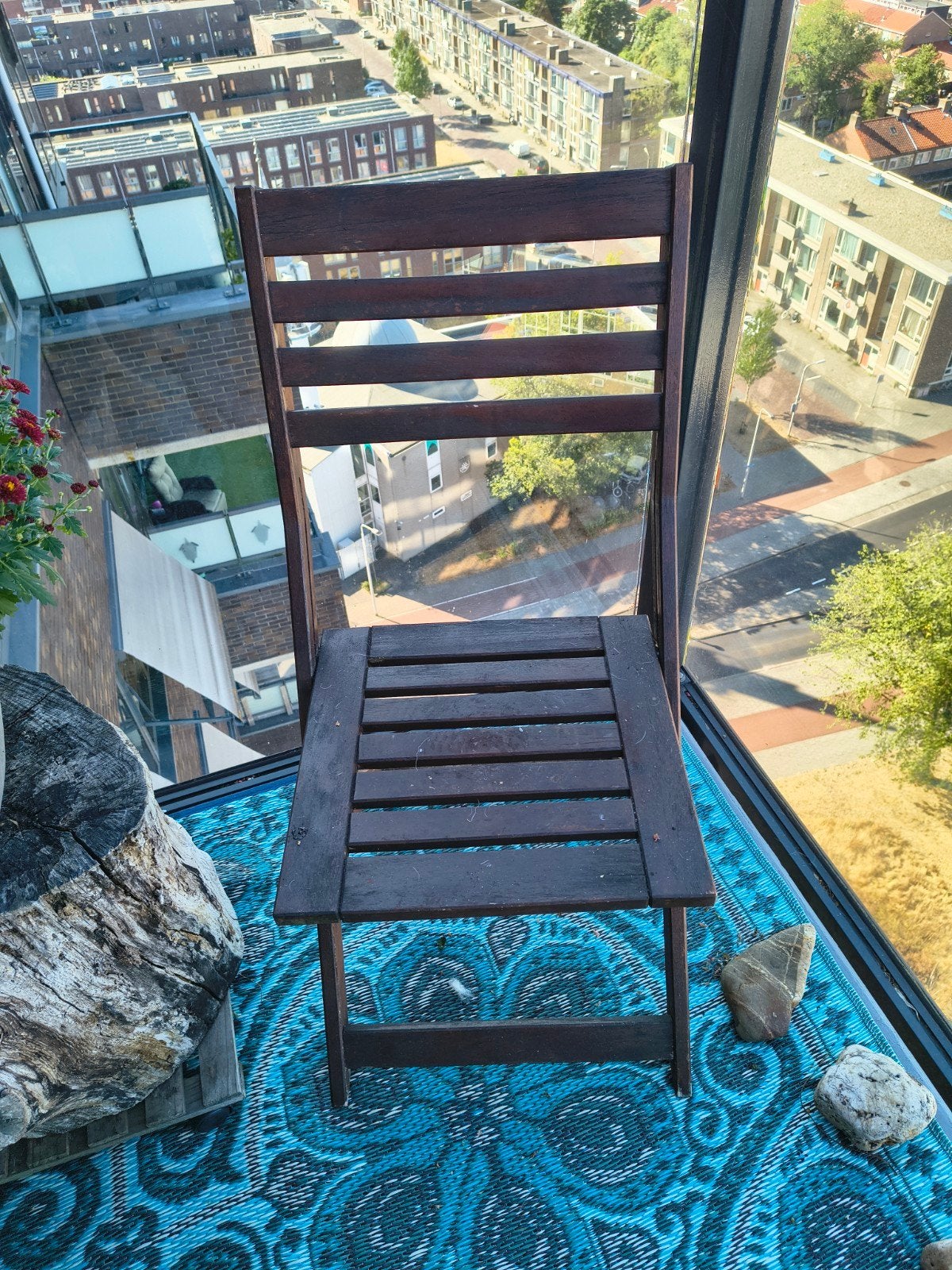 Tuinsetje met bankje, tafel en stoelen (Ikea), Ophalen, Gebruikt, Hardhout, 6 zitplaatsen