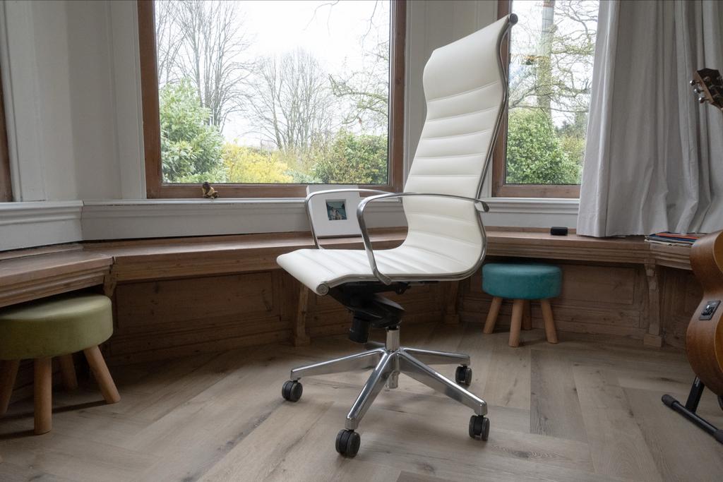 Directie leren design Bureaustoel - Paris White, Ophalen, Gebruikt, Wit, Bureaustoel