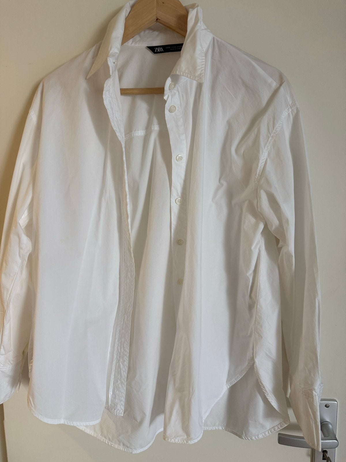 Witte blouse van Zara, maat M, Ophalen of Verzenden, Zo goed als nieuw, Maat 38/40 (M), Wit
