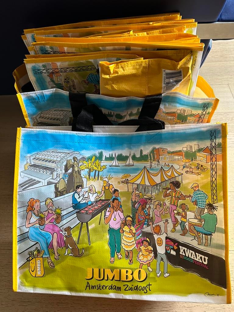 10 Jumbo shoppers Amsterdam Zuidoost. Kwaku-festival, Sieraden, Tassen en Uiterlijk, Tassen | Reistassen en Weekendtassen, Zo goed als nieuw