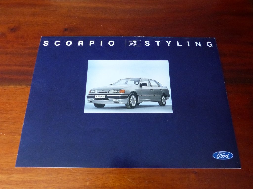 Ford Scorpio RS Styling brochure 1987    zeldzaam, Ophalen of Verzenden, Zo goed als nieuw, Ford