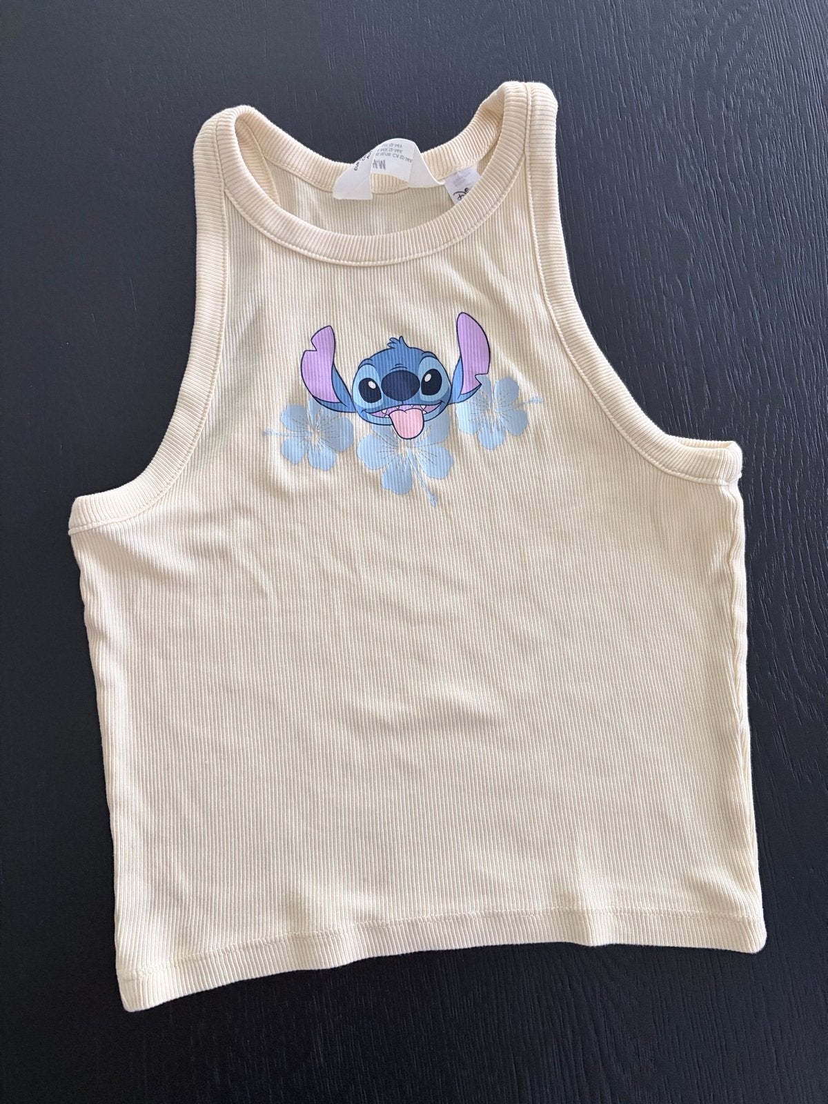 H&M Disney Stitch Ribbed Top - Maat 158/164, Ophalen of Verzenden, Zo goed als nieuw, Meisje, Shirt of Longsleeve