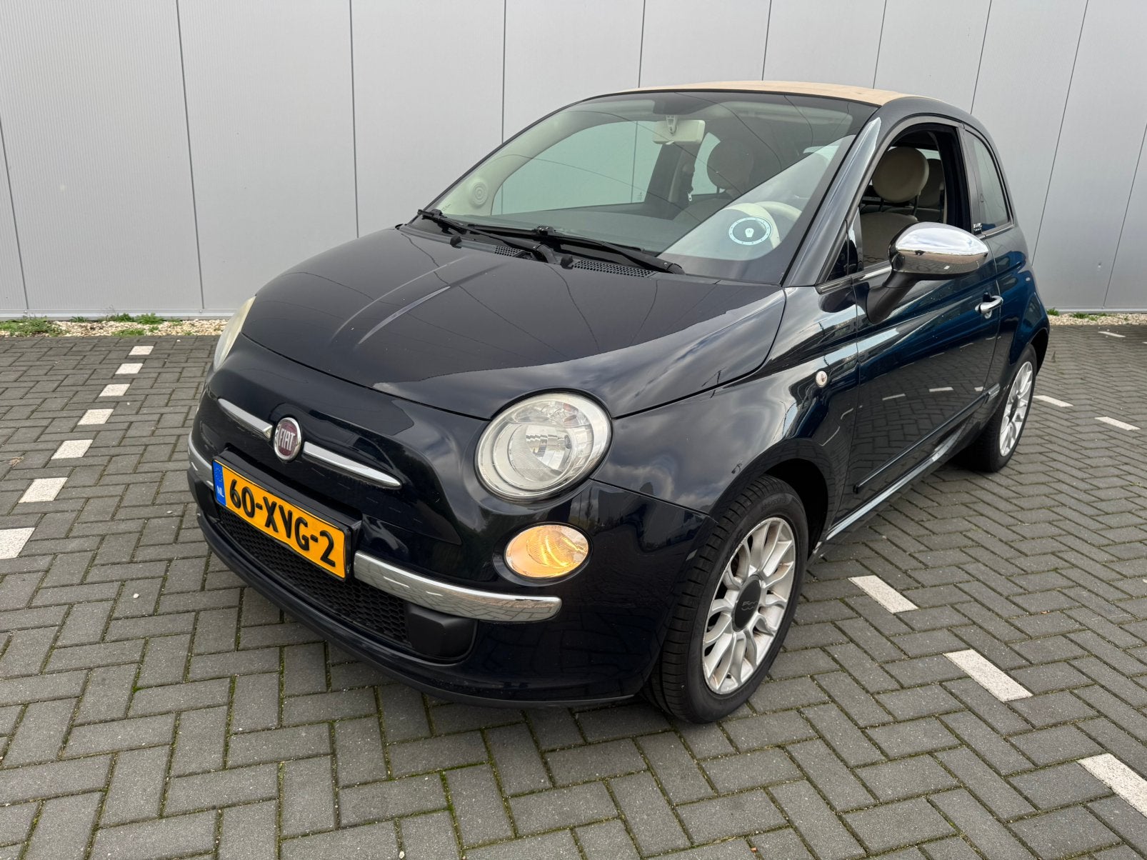 Fiat 500C Twinair Turbo 85pk 2012 Blauw, Auto's, 31 €/maand, Cabriolet, Origineel Nederlands, Handgeschakeld